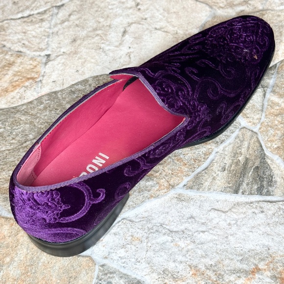 Terroni Purple Men\'s Slip-On Dress Shoe-Faux Suede-Paisley Print-Fashionable main image 6